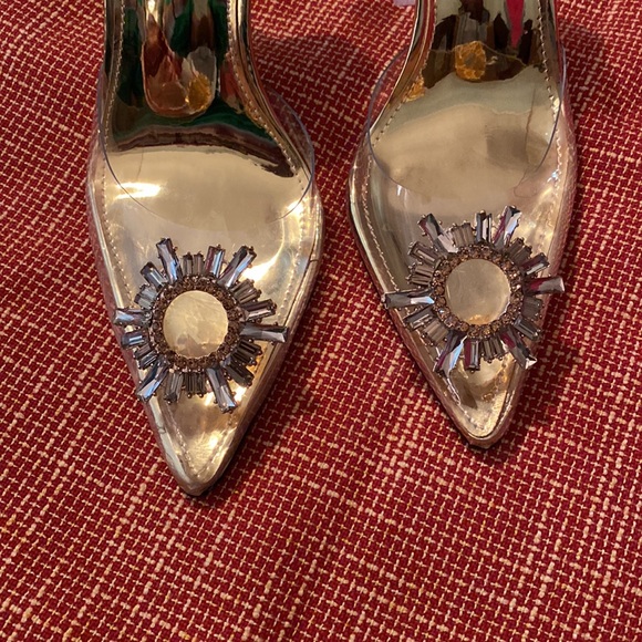 Woman’s Wetkiss Heels Clear and Gold 8 - Picture 7 of 8